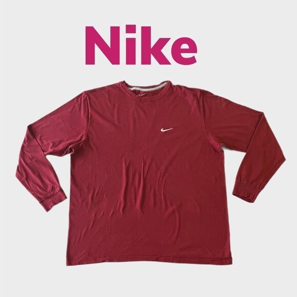 Nike Vintage LongSleeve Athletic Red Shirt Sz XXL - Picture 1 of 5